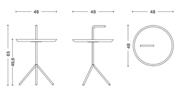 HAY - DLM XL WHITE - Round steel side table by In Stock - view 3